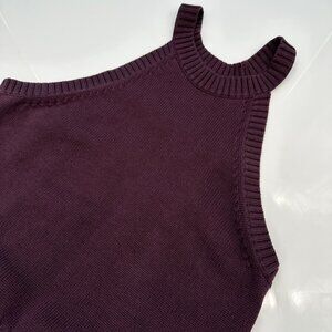 NWOT Banana Republic Women's Chunky Knit Halter Tank Top, Size‎ L, Deep Plum